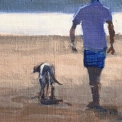 (CreativeWork) Walking the Dog by Peter Studley. Acrylic. Shop online at Bluethumb.