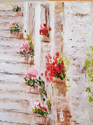 (CreativeWork) The white wall by Carmen Iglesias. Oil. Shop online at Bluethumb.