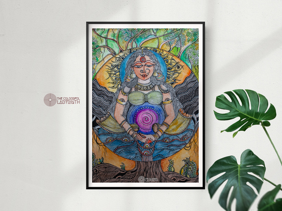 (CreativeWork) Soul -Deep by Anjali Gopalakrishnan(the colourful labyrinth). Reproduction Print. Shop online at Bluethumb.