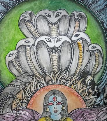 (CreativeWork) Salvation by Anjali Gopalakrishnan(the colourful labyrinth). Reproduction Print. Shop online at Bluethumb.