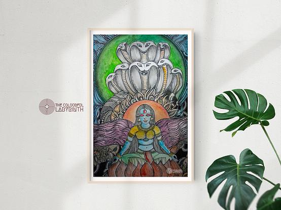 (CreativeWork) Salvation by Anjali Gopalakrishnan(the colourful labyrinth). Reproduction Print. Shop online at Bluethumb.