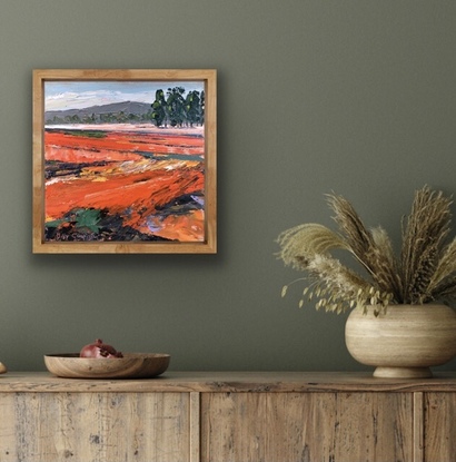 (CreativeWork) Summer on the Farm 12 by Hilly Coufreur. Oil. Shop online at Bluethumb.