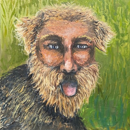 (CreativeWork) Dogman by John Vasey. Oil. Shop online at Bluethumb.