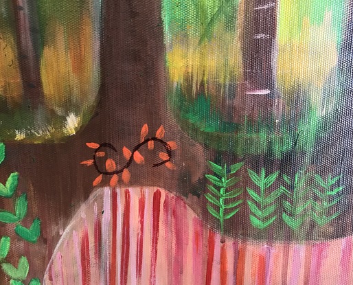 (CreativeWork) A Bushwalk by Lina Omair. Acrylic. Shop online at Bluethumb.