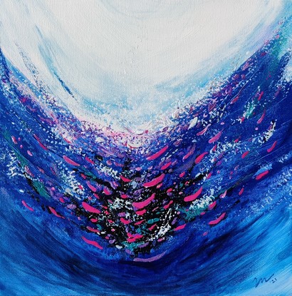 (CreativeWork) Rapids kind of Love by Margaret Long. Acrylic. Shop online at Bluethumb.