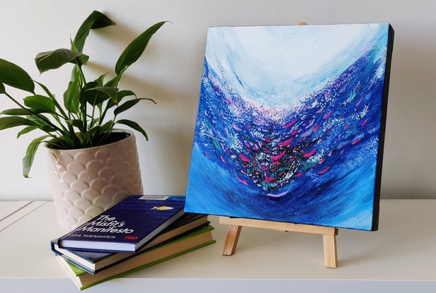 (CreativeWork) Rapids kind of Love by Margaret Long. Acrylic. Shop online at Bluethumb.