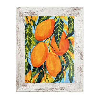 Mango  painting  by Irina Redine. Framed and ready to hang artwork.