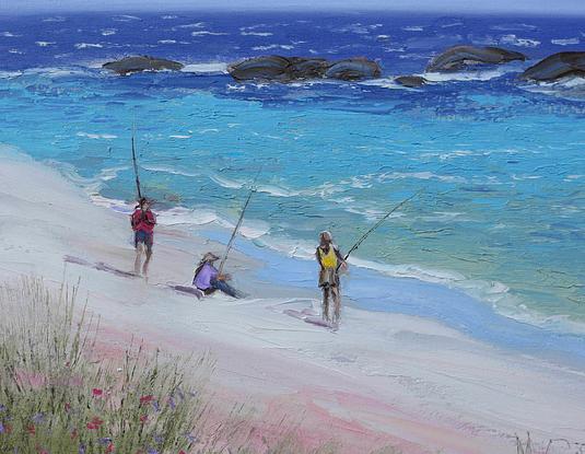 beach fishermen on the south coast of Western Australia