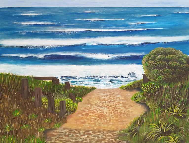 (CreativeWork) Palm Beach by Zore Alipour. Acrylic. Shop online at Bluethumb.