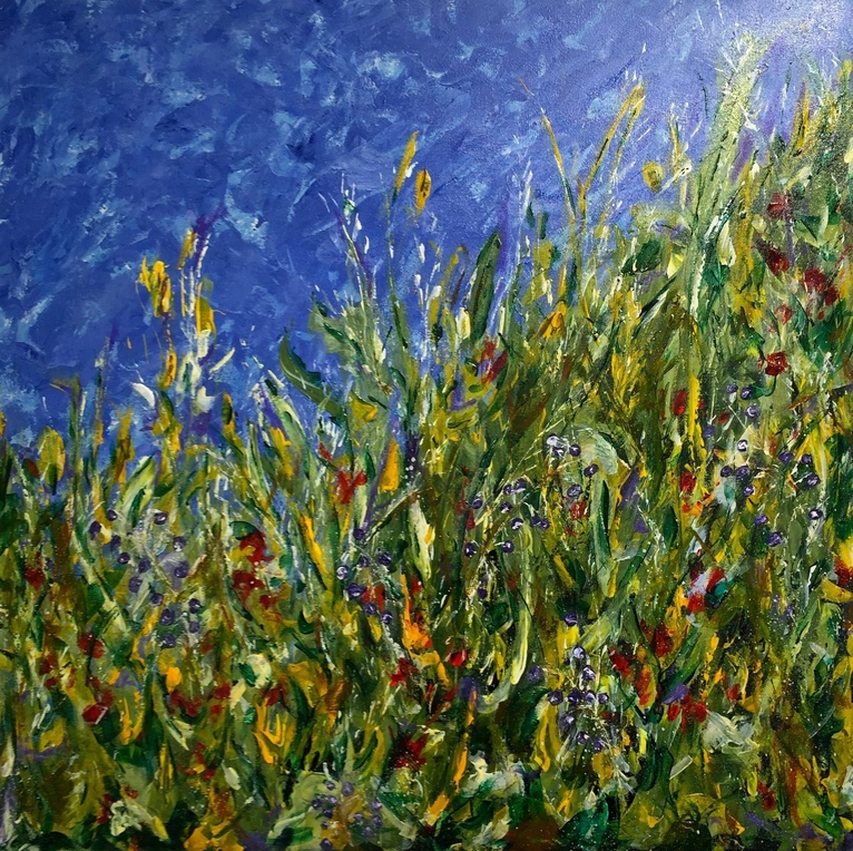 (CreativeWork) The Hills Are Alive by Rowena Beale. Acrylic. Shop online at Bluethumb.